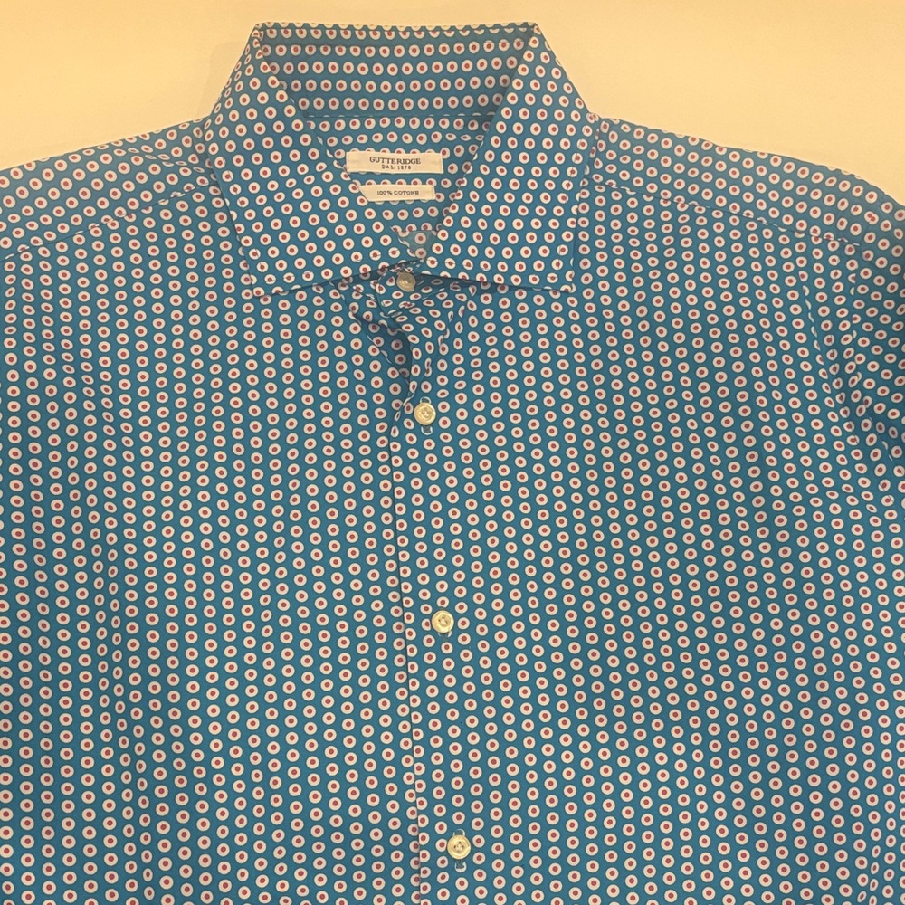 Gutteridge Blue Patterned Button-Down Shirt - Picture 7 of 9